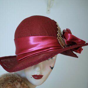Designer Vintage 20s Style Wide Brim Hat